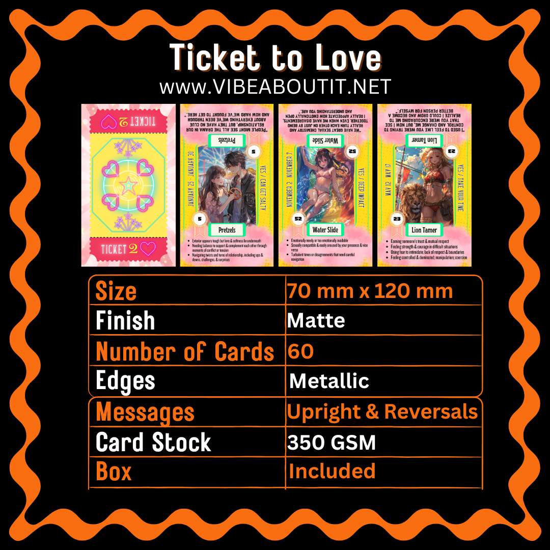 Ticket to Love 60 Card Oracle Deck