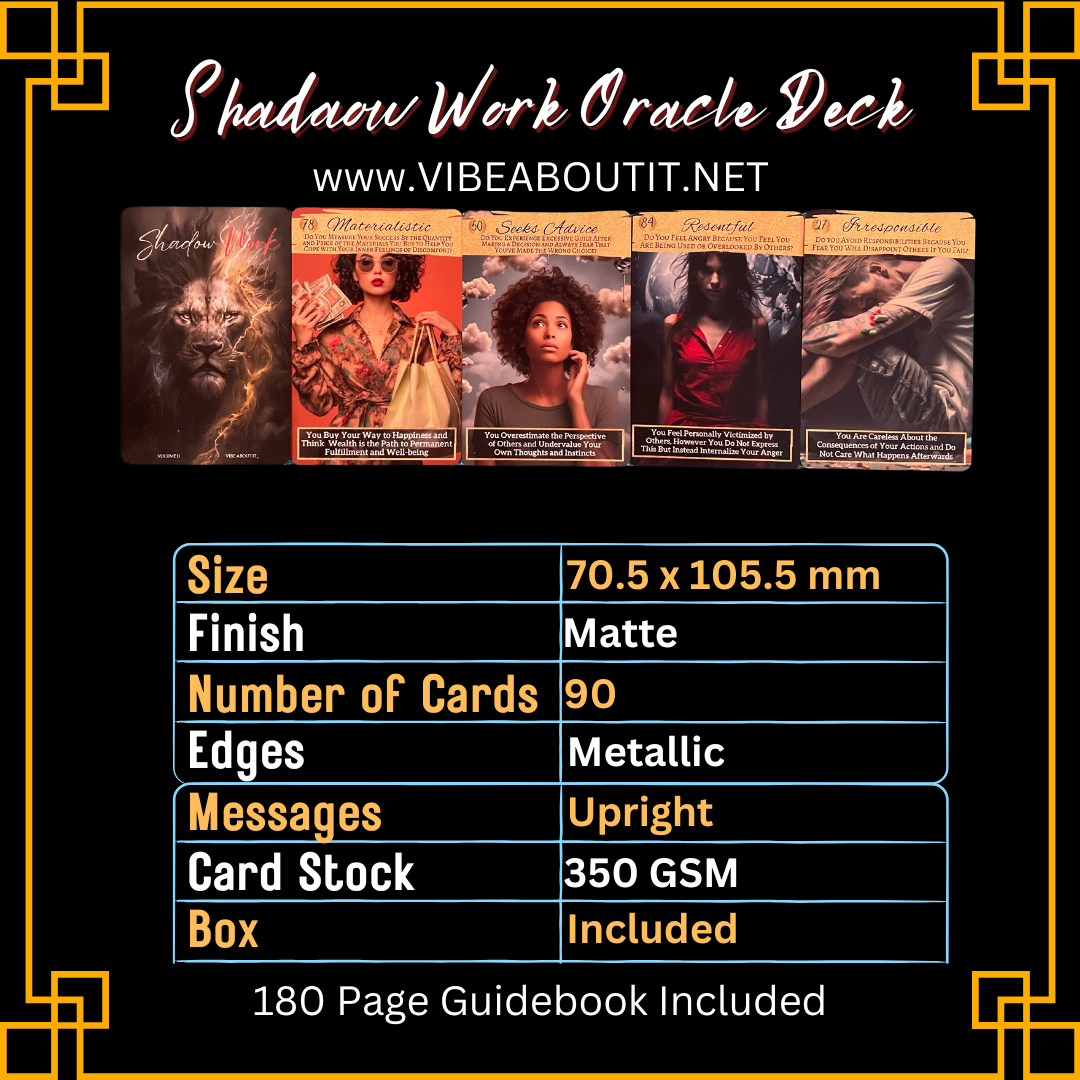 90 Card Shadow Work Oracle Deck with Guidebook